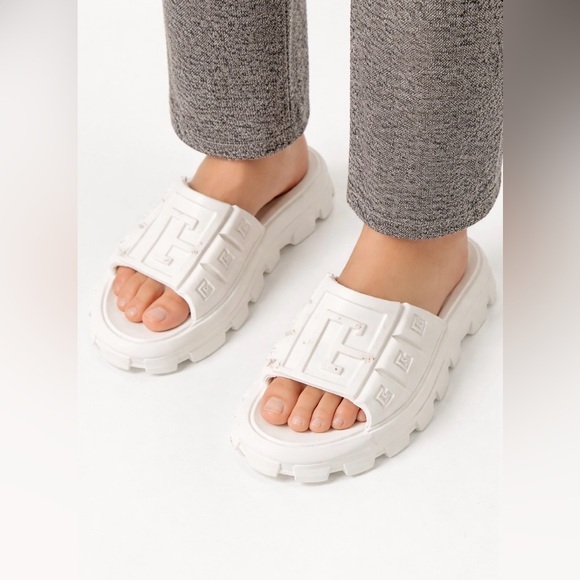 Balmain White Ari Slides - Picture 2 of 8